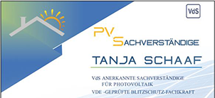 VdS-anerkannte Sachverständige für Photovoltaikanlagen Tanja Schaaf